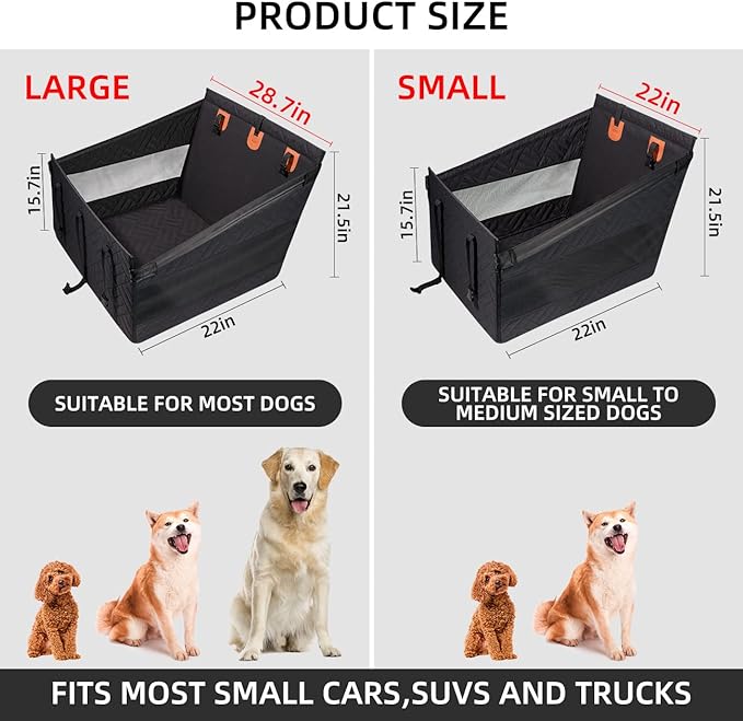 TKYZ Large Dog Car Seat,Back Seat Extender for Dogs,Hard Bottom Seat Cover | Waterproof,Pet Hammock Suitable for Large,Medium,Small Dogs,Pet Seats Protector for sedan, SUV and Truck,Black-L - Image 6