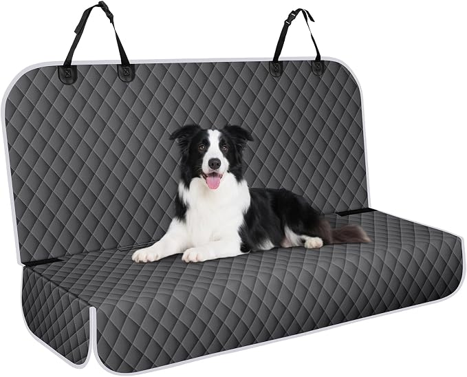 Waterproof Dog Backseat Cover for Cars, Non-Slip Pet Seat Protector, Grey by NECKORY