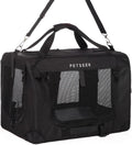 Large Cat Carrier, Portable Soft Sided Road Car Carrier, for Small Dog or Big Cats, 20"x13"x13" Outside Folding Comfortable Design, Black by Petseek