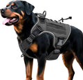 Heavy-Duty Tactical Dog Harness for Large Dogs, No Pull Adjustable Reflective Pet Vest with Molle System, K9 Military-Grade Control for Service Training, Outdoor & 10+ Breeds, Gray, X-Large by Bruvoalon