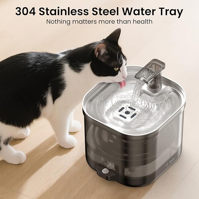 Accokids Wireless Cat Water Fountain Cordless with External Pump, 68oz Rechargeable Automatic Pet Cat Fountains for Drinking with Motion Sensor, Quiet Pump (3 Filter) | 68oz Cat Fountain with External Pump, Quiet Operation, 3 Filters for Clean Drinking... - Image 9