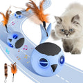 Cat Toys Ball, Smart Motion Sensor Moving Ball with 4 Sounds& 3 Speed Modes | Interactive Automatic Cat Toy for Indoor Cats,Fast Rolling Motion Activated Chirping Stimulating Light, 2 Feather Refill by ORSDA