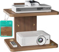 WALI Floating TV Shelf, 2 Tier Projector Shelf for DVD Players, Routers, Game Consoles, Cable Boxes, Living Room Decor Accessories, Wall Mount Shelves Holds Up to 22lbs (CS202N), 2-Shelf, Walnut Brown by WALI