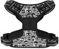 Rnivvi No Pull Dog Harness, Cute Reflective Small Sized Puppy Kitten Harness, Adjustable Soft Padded Vest for Small Dogs, Cats, Heavy Duty Pet Vest with Easy Control Handle for Walking, Black Skull by Rnivvi