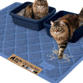 GORILLA GRIP Cat Litter Box Mat, 47x35, Cushioned Coil Mesh Litter Trapping Mats, Scatter Control Supplies for Less Mess, Phthalate Free, Ultra Deep Catch Grooves, Rinse or Vacuum to Clean, Navy Blue by Unknown