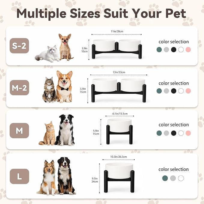 Raised Ceramic Dog Bowl Set with Stand, 1.6 Cups Elevated Dog Food Stand | 5.1'' Double Dog Food and Water Bowl Set, Non-Slip Dog Feeding Dishes for Small Breeds and Cats, 10.8 OZ, Green - Image 8