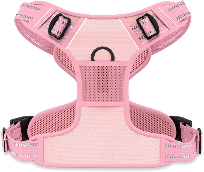 Rnivvi No Pull Dog Harness, Cute Reflective Small Sized Puppy Kitten Harness, Adjustable Soft Padded Vest for Small Dogs, Cats, Heavy Duty Pet Vest with Easy Control Handle for Walking, Pink by Rnivvi