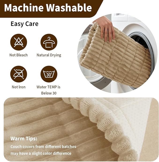 Leakproof Couch Cover for Dogs, Non Slip Washable Sofa Protector | Stain-Resistant Window Seat Cushions Chair Mat Car Seat Cover for Kids Pets (Camel 27.6" x 59") - Image 8