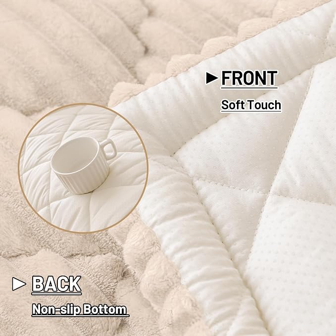 Smiry Couch Cover for Dogs Washable, Non Slip Fuzzy Pet Sofa Protector | Soft Thick Furniture Cover for Sofa, Loveseat and Sectional, Scratch & Pet Hair Resistant (Apricot, 27.6" x 95") - Image 5