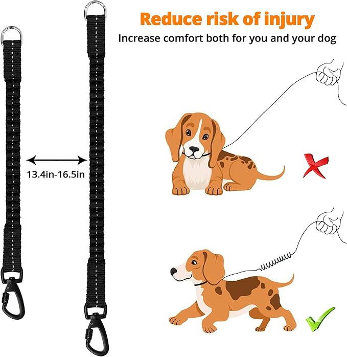 Long Dog Leash 15 FT: Heavy Duty Rope Leashes for Dogs Training with Swivel Lockable Hook Reflective Threads Bungee and Padded Handle - Dog Lead for Large Small Medium Dogs Outside Walking Hiking - Image 5