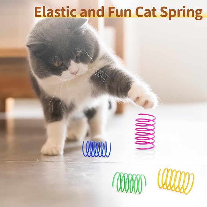 iCAGY 24 Pcs Cat Toys Set for Indoor Cats, Kittens | Interactive Variety Pack, Feather Teaser, Feather Golf, Mice, Springs, Balls, Noise Toys - Image 5