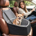 NUPIDA Dog Booster Car Seat with Extend Backrest for Small Medium Pet, Grey | Easy Install, Up to 30 lbs, Washable Removable Cover, Non-Slip Bottom, Large Storage Pockets, 2 Safety Leashes by NUPIDAPet%E2%80%99sHome