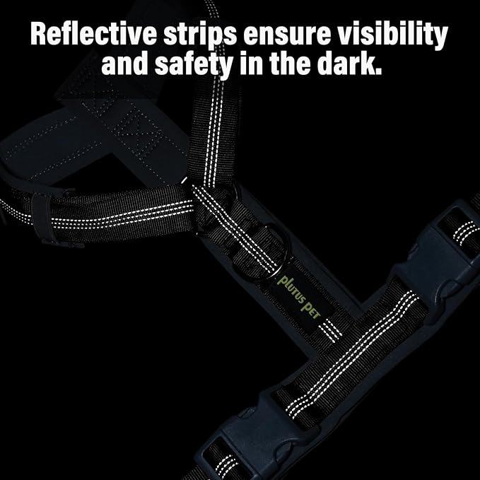 Plutus Pet No Pull Dog Harness, Adjustable Nylon Harness with Soft Padding | Reflective with Front Clip, Heavy Duty for Training and Walking, for Small Medium Large Dogs, Black, XL - Image 5