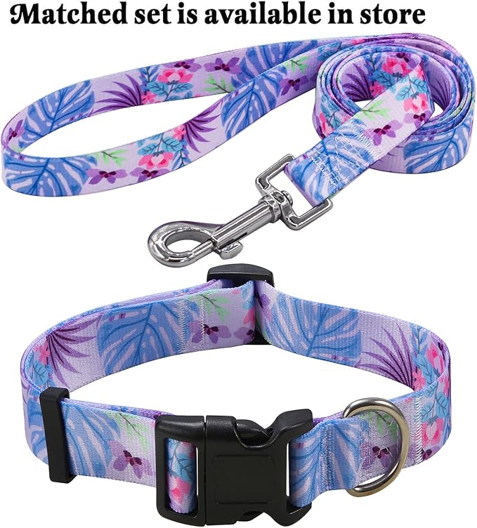 Mihqy Dog Collar for Small Dogs, Fashion Design, Purple Flower,S | Neck Fit 9.8"-15.7", Multiple Patterns，4 Sizes for Small Medium Large Dogs, Comfortable for Walks and Outdoor Hikes - Image 6