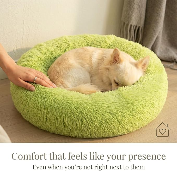 nononfish Calming Donut Dog Bed,Soft Plush Pet Bed for Small Dogs | Soft calming donut bed with plush comfort and raised edge support. - Image 2