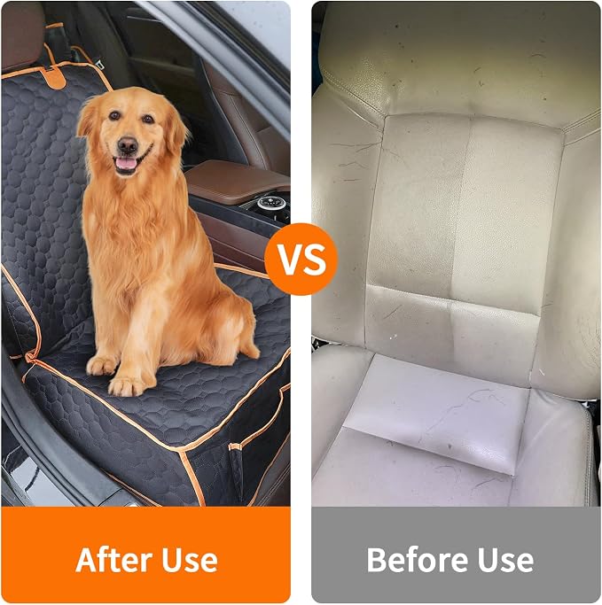 2 Packs Front Seat Car Cover, Waterproof Dog Car Seat Cover, Non-slip & Scratch-Proof, Pet Car Seat Protector with Side Flaps and Storage Pocket, Car Seat Cover for Most Cars, Trucks and SUVs - Image 8