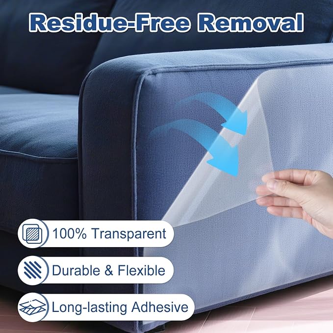 Cat Scratch Furniture Protector, 12-Pack Couch Protector from Cat Claws, Cat Couch Protector Single-Sided Furniture Protectors from Cats Scratching for Sofa Corners Walls Doors(with 50 Twist Pins) - Image 5