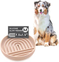 Should We Go? Slow Feeder Dog Bowls - Medium Size Silicone Slow Eating Dog Bowl for Puppies & Dogs with Suction Cup -Dishwasher-Safe, Lick Mat Design, Reduces Gulping,for All Breeds,7.5”x1.5”- Tan by ShouldWeGo