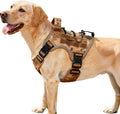 Heavy-Duty Tactical Dog Harness for Large Dogs, No Pull Adjustable Reflective Pet Vest with Molle System, K9 Military-Grade Control for Service Training, Outdoor & 10+ Breeds, Desert Camo, Medium by Bruvoalon