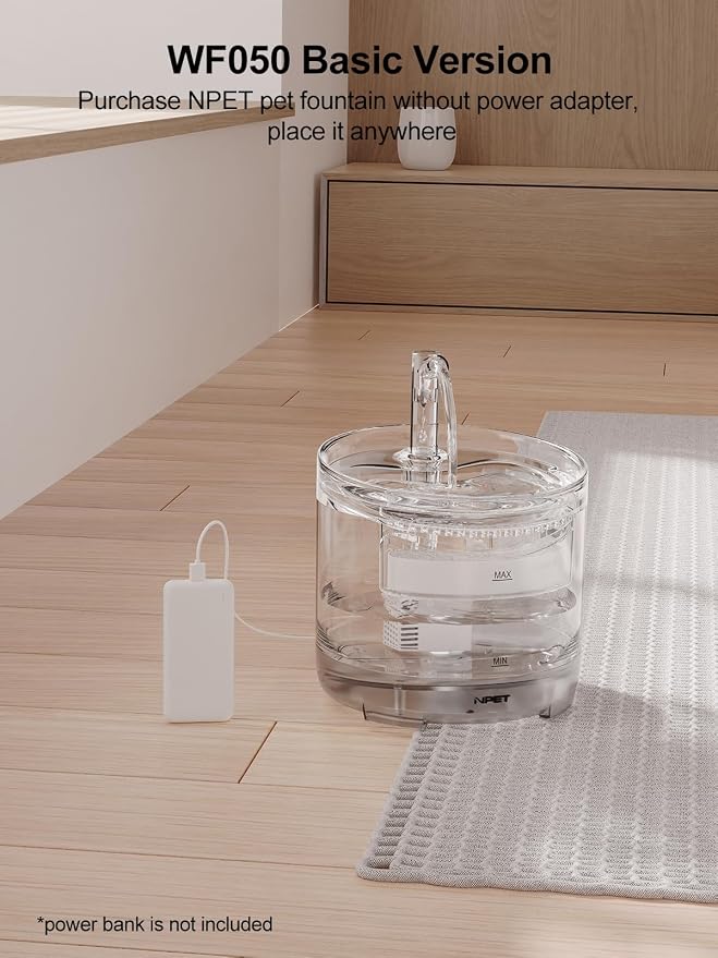 NPET Cat Water Fountain WF050TP 1.5L Automatic Pet Drinking Fountain with Replacement Faucet Kit - 4 Replacement Filters (No Adapter) - Image 4