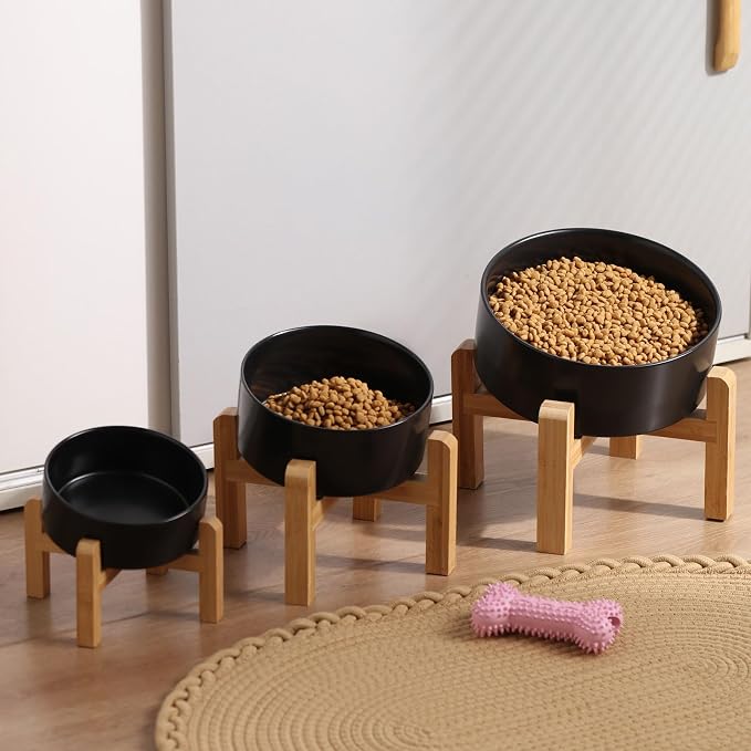 Petygooing Black Elevated/Raised 15°Slanted Ceramic Dog Bowl for Small and Medium Breeds, Tilted Anti Slip Pet Feeding Bowl,Food Water Dish with Stand for Cats and Dogs (28 OZ/3.6 Cups) - Image 6