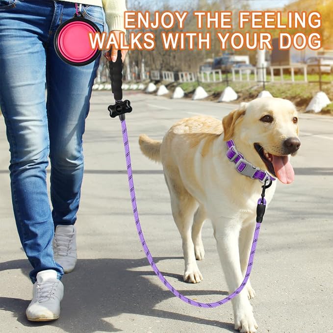 BARKBAY Dog Leashes for Large Dogs Heavy Duty Dog Leash 4/5/6 FT with Comfortable Padded Handle and Highly Reflective Threads for Medium Large Dogs Walking Training Running (5FT-1/2,Violet Purple) - Image 7