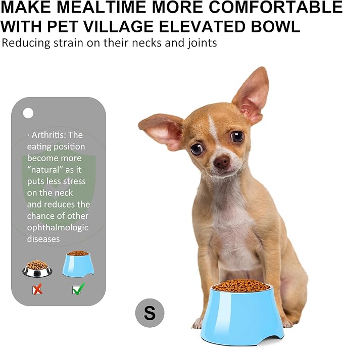Dog Bowls,Cone Friendly Non Slip Single Dog Bowl with Stainless Steel Inner, Raised Bowls for Smll Dogs Spaniel Dogs Long Ear, High Capacity, S/1 Cup Aqua Blue - Image 3