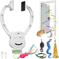 Automatic Hanging Interactive Cat Toy for Indoor Cats,Clip-On Doorway Cat Toy for Bored Adult Cats & Kittens,USB Rechargeable Motion Cat Enrichment Toy for Chase Exercise,Multi-Cat Homes(White) by NestChroix