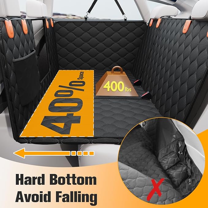 PETICON Convertible Backseat Extender for Dogs, Hard Bottom Dog Seat Cover | Converts to Passenger Mode, 3 Rigid Panels, 400lbs, Waterproof Scratchproof 600D Oxford, Non-slip, Fits Cars/Trucks/SUVs - Image 5