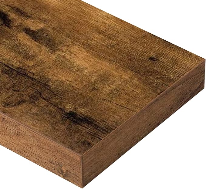 QEEIG Floating Shelves for Wall 39.4" Long - Wall Mounted Shelf Bathroom Kitchen Living Room Bedroom Farmhouse Home Decor Display Bookshelf Large 39.4 x 9.3 inch Set of 2, Rustic Brown (008-100BN) - Image 7