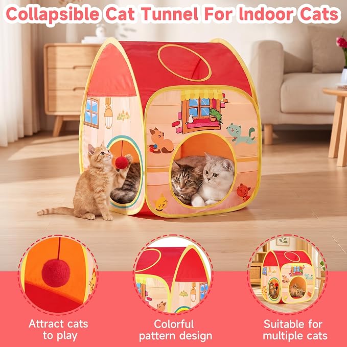 AILUKI 33PCS Cat Toys Variety Pack for Indoor Cats, Kitten Toys Cat Tunnel | Kitten Toys for Indoor Kittens Cat Toy Bundle Set with Feather Teaser Wand, Springs Balls Bell Mice & Interactive Cat Toys - Image 3