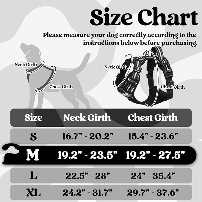 rabbitgoo Dog Harness Medium Sized, Updated Easy On & Off with 3 Buckles | No Pull No Choke, Walking with 2 Clips and Handle, Adjustable Soft Reflective, Mountain Black, Medium - Image 2