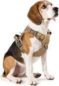 Timos Dog Harness, Front Clip No Pull Medium Sized with Handle, Khaki, M | No Choke, Adjustable Reflective Soft Padded, Quick Release 3 Buckles, Easy On & Off, Front & Back 2 Clips for Outdoor Walking by Timos