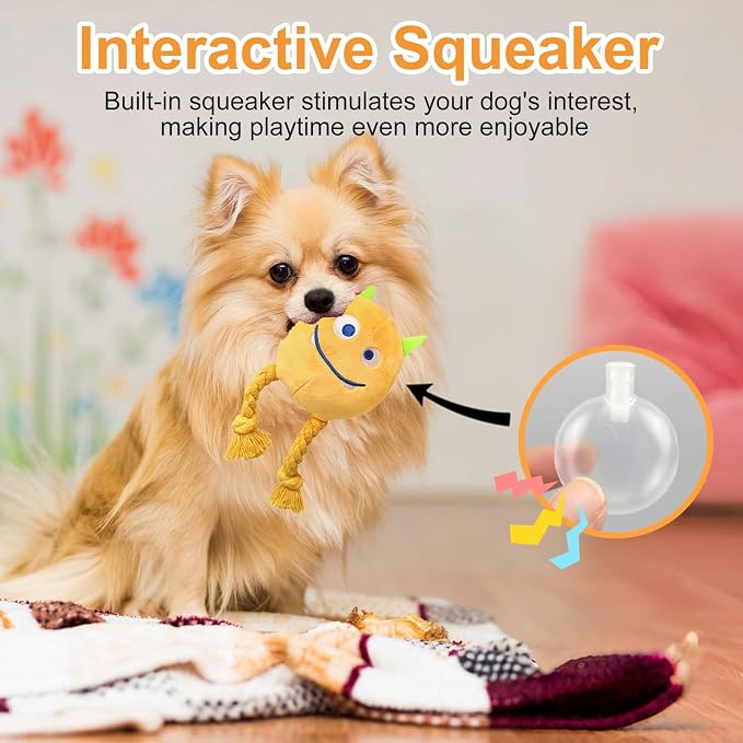 lilfrd 2 Pack Squeaky Rope Plush Dog Toys for Small Medium Puppies | Tug Chew Play, Boredom Relief, Small Medium Breeds, Puppy Toys to Keep Them Busy - Image 2