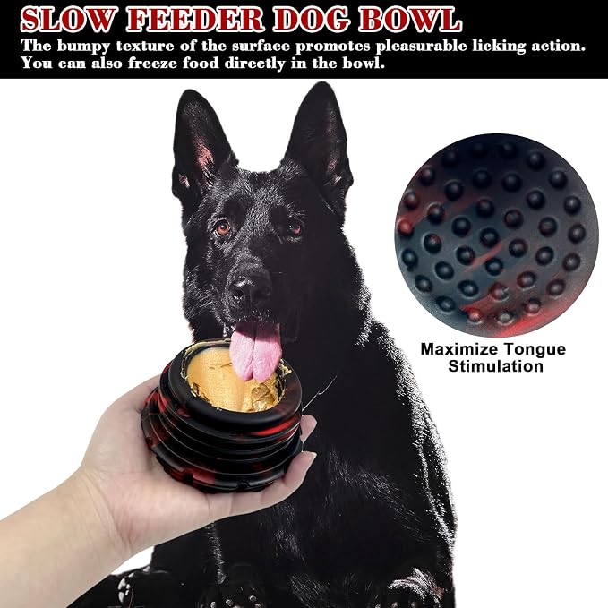 Yipetor Interactive Dog Chew Toy, Large Enrichment Frozen Treat Lick Ball | Durable Rubber, 3in1 Functional, Treat Fillable, IQ Puzzle, Separation Anxiety, Licking Clam, Dishwasher Safe, Slow Feeder - Image 4