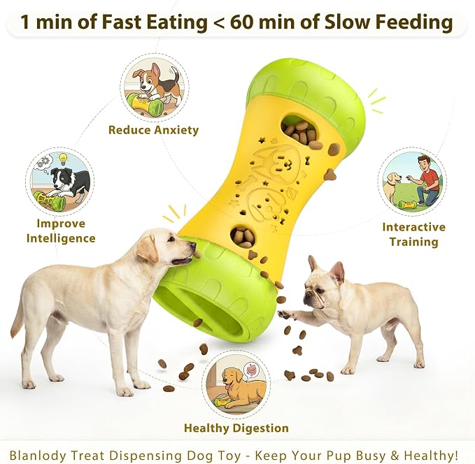 Treat Dispensing Dog Puzzle Toy, Interactive Dog Toys, Yellow | Mental Stimulating Slow Feeder, Boredom Relief, Enrichment Dog Toys to Keep Them Busy, For Small Medium Large Dogs - Image 2