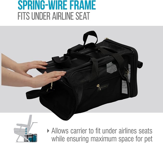 Sherpa Delta Airlines Travel Pet Carrier, Airline Approved & Guaranteed On Board - Black, Medium - Image 8