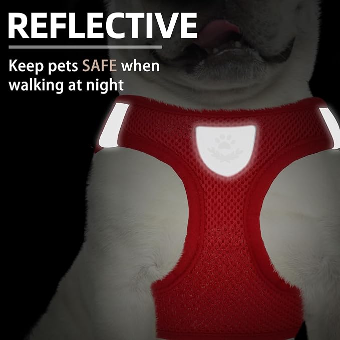 PUPTECK Dog Harness, Collar and Leash Set No Pull for Small Medium Sized | Soft Mesh Puppy Step-in Escape Proof Reflective No Choke Pet Cat Adjustable Walking Vest - Image 5