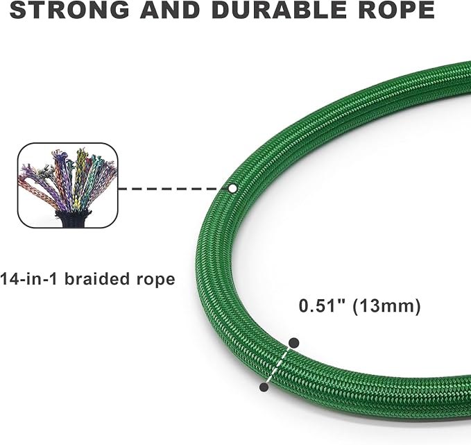Rope Dog Leash, 4 ft Heavy Duty Dog Leash with Aviation Aluminum Auto Locking Carabiner, Strong Nylon Pet Lead for Small, Medium, Large Dogs (Green, 4FT) - Image 4