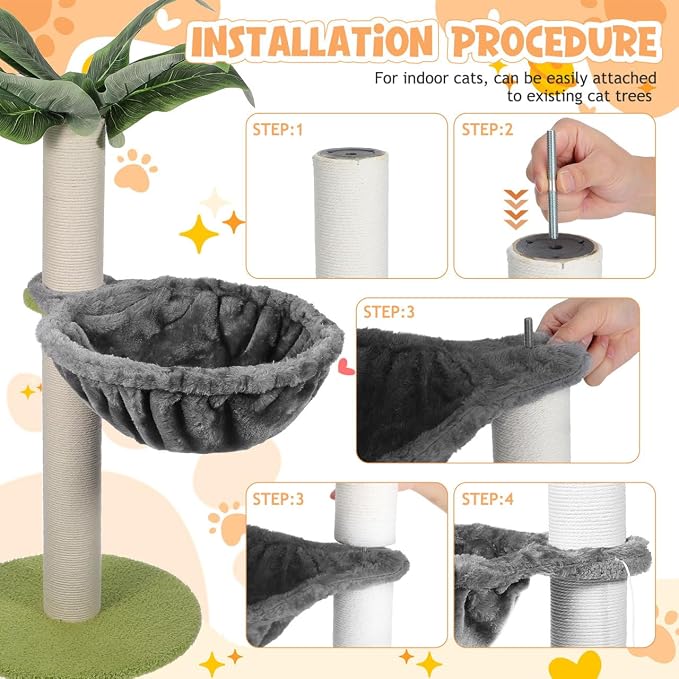 Toddmomy Cat Tree Hammock Round Deep Basket Replacement for Tower | 1Pc Soft Plush Nest Bed, Comfortable Resting Space, Scratching Post Furniture Accessory & Indoor Feline Lounger - Image 9