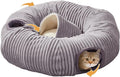 Large Cat Tunnel Bed for Indoor Cats,Cat Donut Tunnel Toy with Washable Circle Cushion,Blackout Tent, Multifunctional Playground Toys Hideplace for Kitty, Kitten, Rabbit,Ferret by WINDRACING