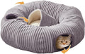 Cat Tunnel Bed for Indoor Cats,Cat Donut Tunnel Toy with Washable Circle Cushion,Blackout Tent, Multifunctional Playground Toys Hideplace for Kitty, Puppy, Rabbit,Ferret by WINDRACING