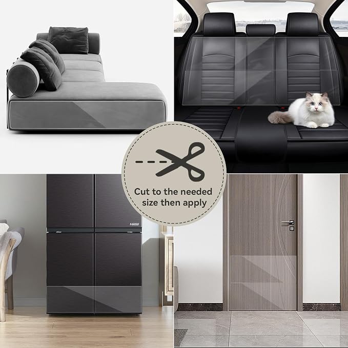 Anti Cat Scratch Furniture Protector (11.8" x 118") Single Sided | Thicken Vinyl Transparent Cat Anti Scratch Tape Flexible Couch Protector from Cat Claw Sticky Paws for Sofa, Door, Wall, Bed - Image 6