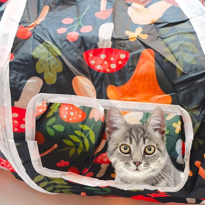 Cat Tunnel, Cat Tunnels for Indoor Cats, S-Shape Foldable Cats Cave | Interactive Toy Pet Tube with Interactive Peephole Crinkle Sounds for Rabbits, Kittens, Ferrets, Puppy Playing & Exploring - Image 6