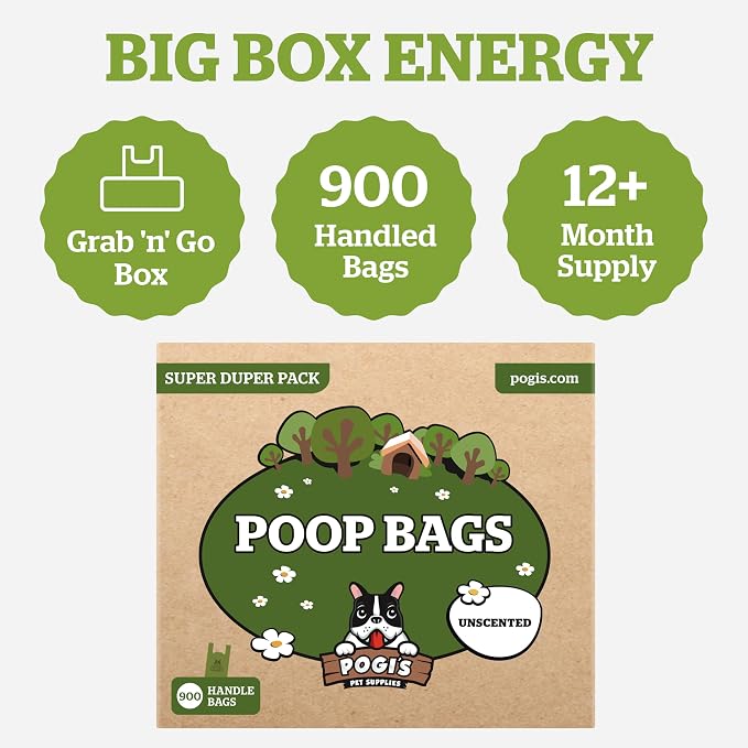 Pogi’s Dog Poop Bags with Handles – Extra-Thick, Leak-Proof, Large, Unscented, 900-Count - Image 5