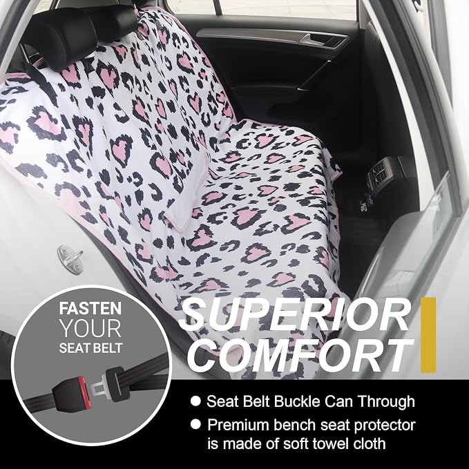 Car Seat Cover Protector Front Seats,for Gym Workout,Running,Swimming,Beach and Hiking,Waterproof Sweat Towel Bucket Seat Covers for Trucks SUV Jeep (Leopard Print) - Image 2