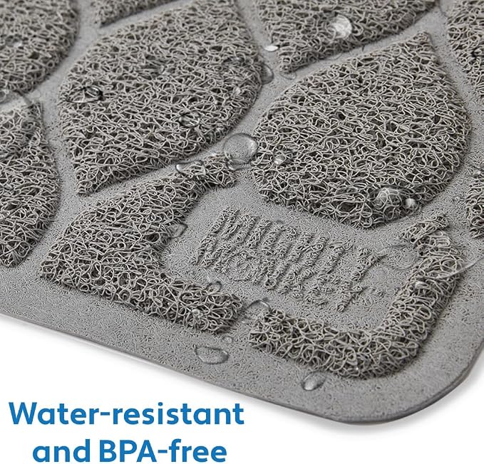 MIGHTY MONKEY Waterproof BPA Free Cat Litter Box Trapping Mat, Easy Clean Floors, Textured Backing, Soft on Sensitive Kitty Paws, Cats Accessories, Less Waste, Stays in Place, 35x23, Slate Gray - Image 3