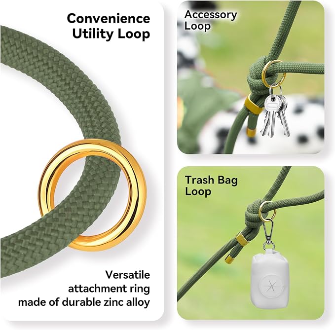 5FT Dog Leash Puppy Cat Rope Lead for Small Medium Large Dogs | Misty Green,with Anti-tangle Swivel Clip,Non-slip Grip Handle,Ideal for Daily Walks and Training - Image 5