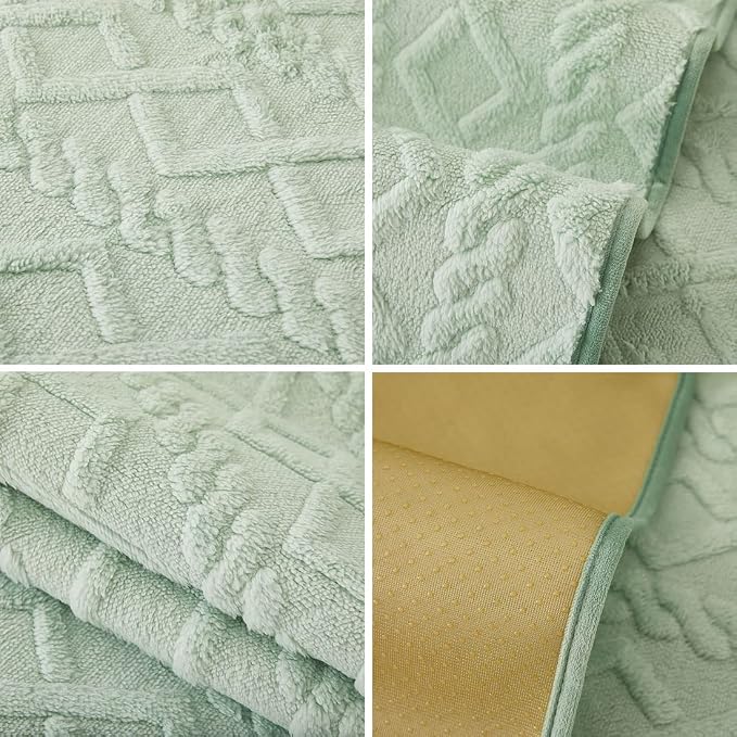 vctops Geometric Jacquard Plush Sofa Couch Covers Farmhouse Neutral Non Slip Sectional Couch Cover Soft Warm Sofa Slipcover for Dogs, Children, Pets Furniture Protector (Green,28"x82") - Image 7