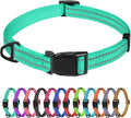 TagME Small Dog Collar, Reflective Puppy Collar, Turquoise, 5/8" Width | Lightweight, Nylon Collar for Puppies and Small Dogs, Adjustable Length, 12 Color Choices, Reflective for Evening Walks by TagME